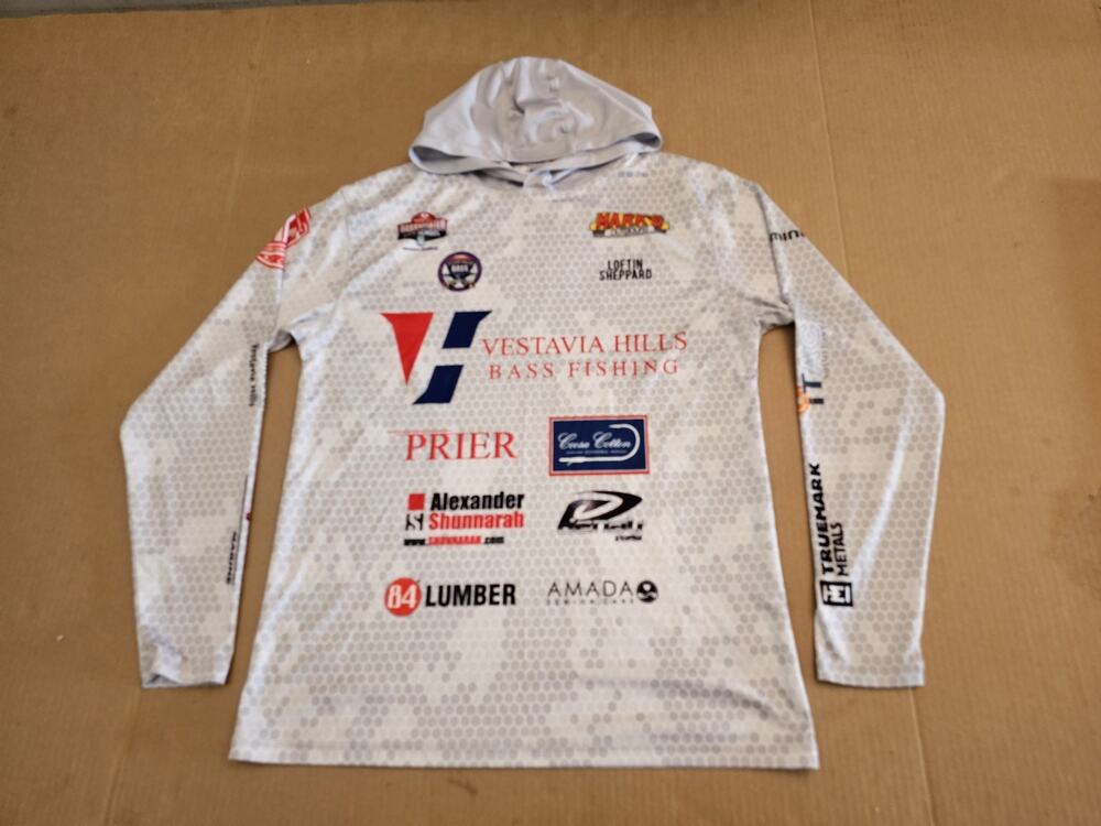 Hoodie Lightweight All Over Print Fishing Competition Men’s Size Medium UPF